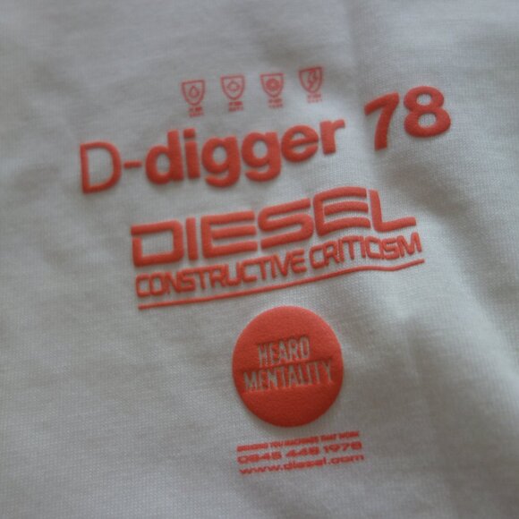 Diesel Constructive Criticism D-digger 78 Off White Size Small T-Shirt *NWT* - Picture 12 of 15